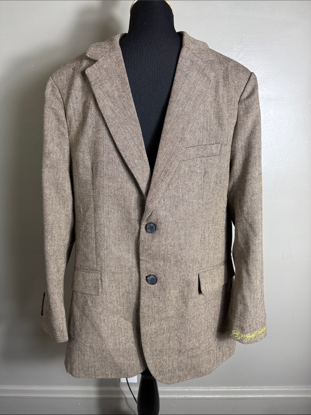 Lord of the Rings Men's Brown Herringbone Blazer Jacket Sport Coat Sz